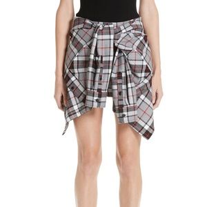 Alexander wang plaid tie front skort